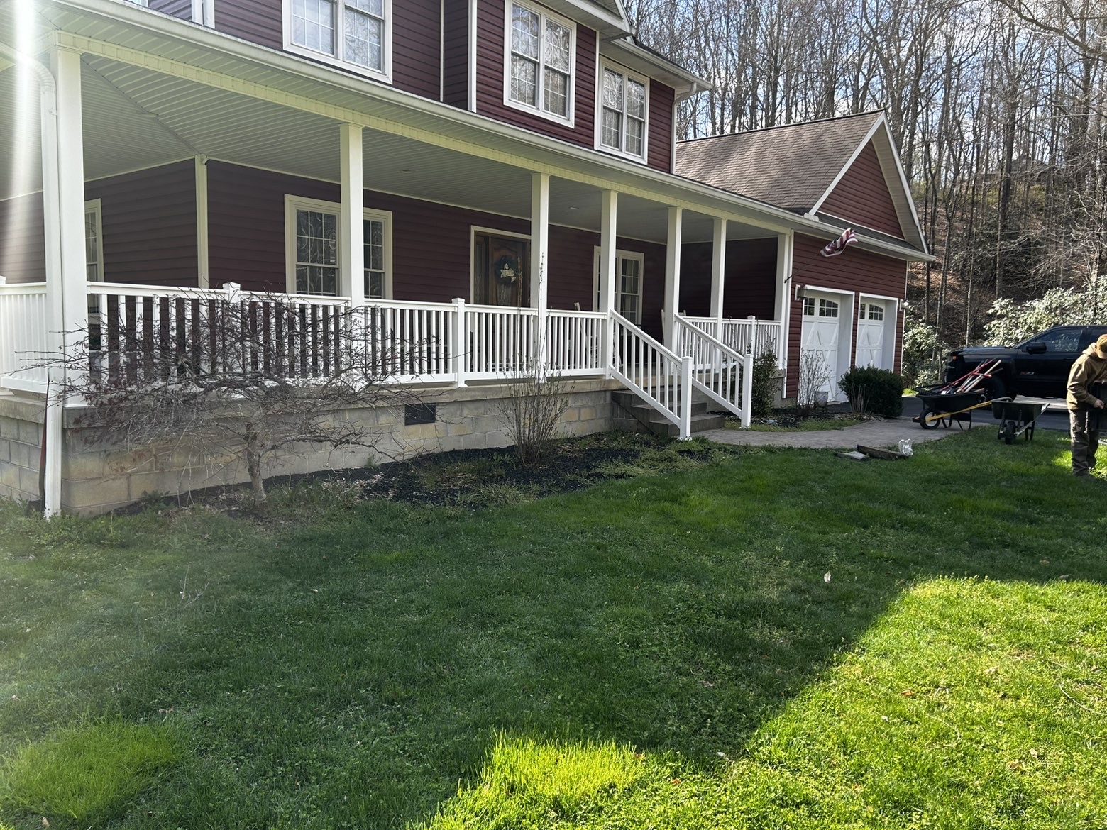 Residential landscaping before
